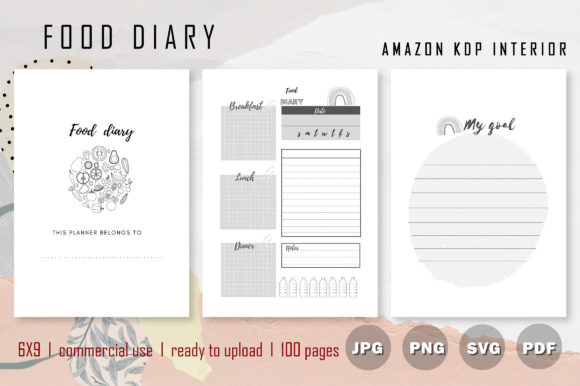 Designing Your Perfect Food Diary KDP Interior