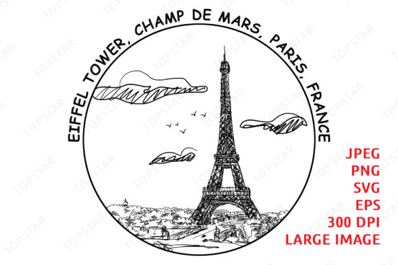 Eiffel Tower Paris France Sketch Doodle: A Versatile Art Design