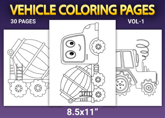 Vehicle Coloring Pages Vol-1: A Creative and Educational Tool for Young Learners
